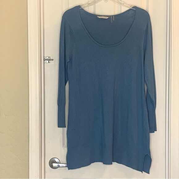 Soft Surroundings Blue Scoop Neck Long Tunic Top Size 1X - Picture 9 of 10